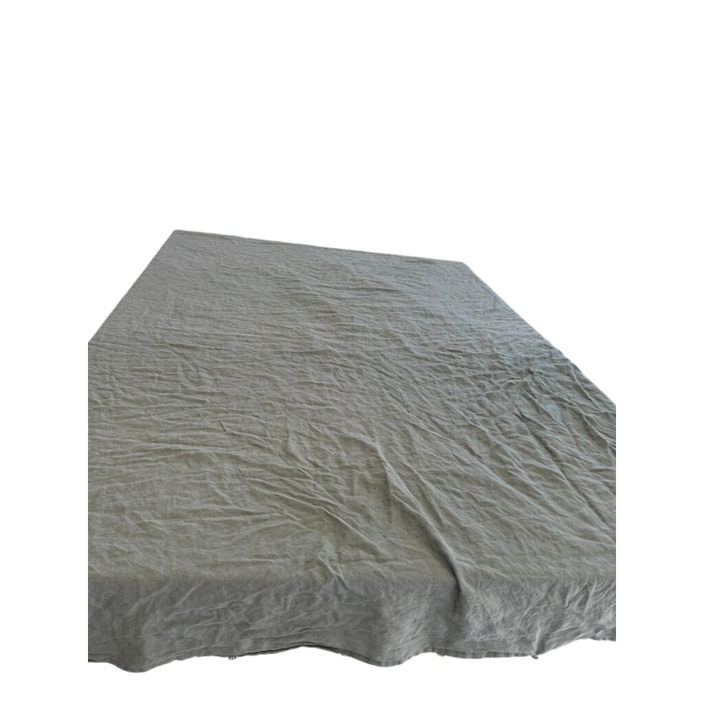 "Garnet Hill" Sage Green 100% European Flax Linen Duvet  Double Queen Portugal